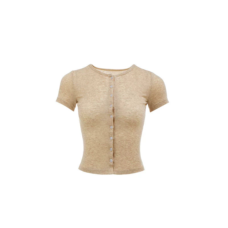 Slightly Sheer Knitted T-shirt - CHINASQUAD