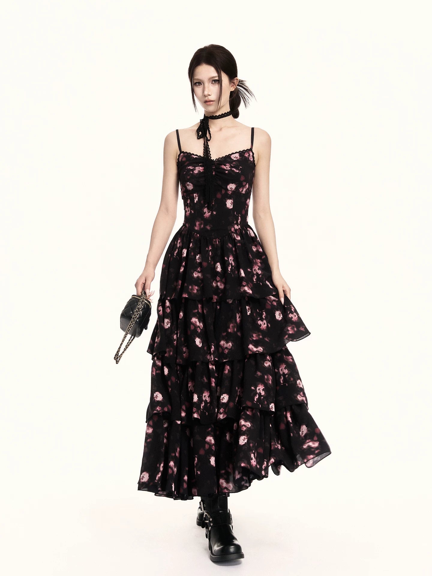 Romantic Floral Tiered Maxi Dress