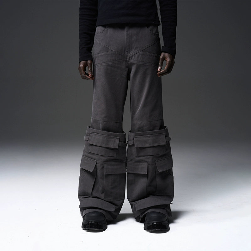 Dark Gray & Light Gray Cargo Pants - CHINASQUAD