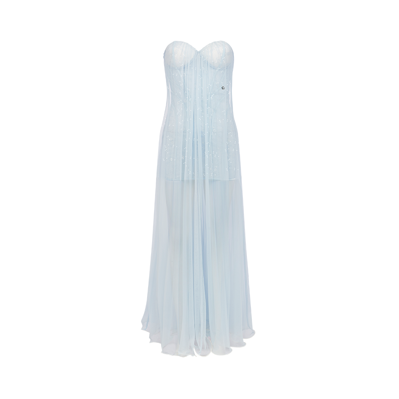 Thea Strapless Mesh Backless Dress - CHINASQUAD