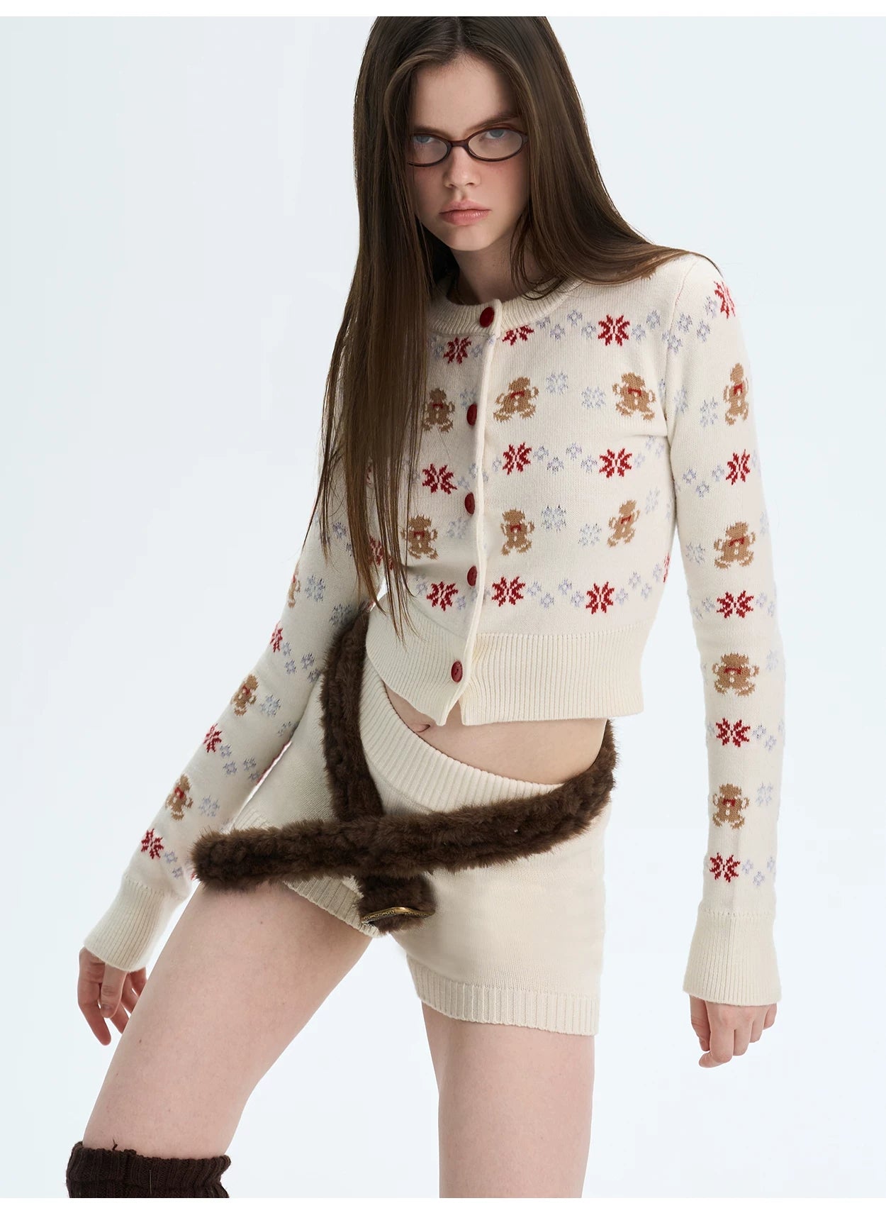 Cashmere-Blend Knit Cardigan Set