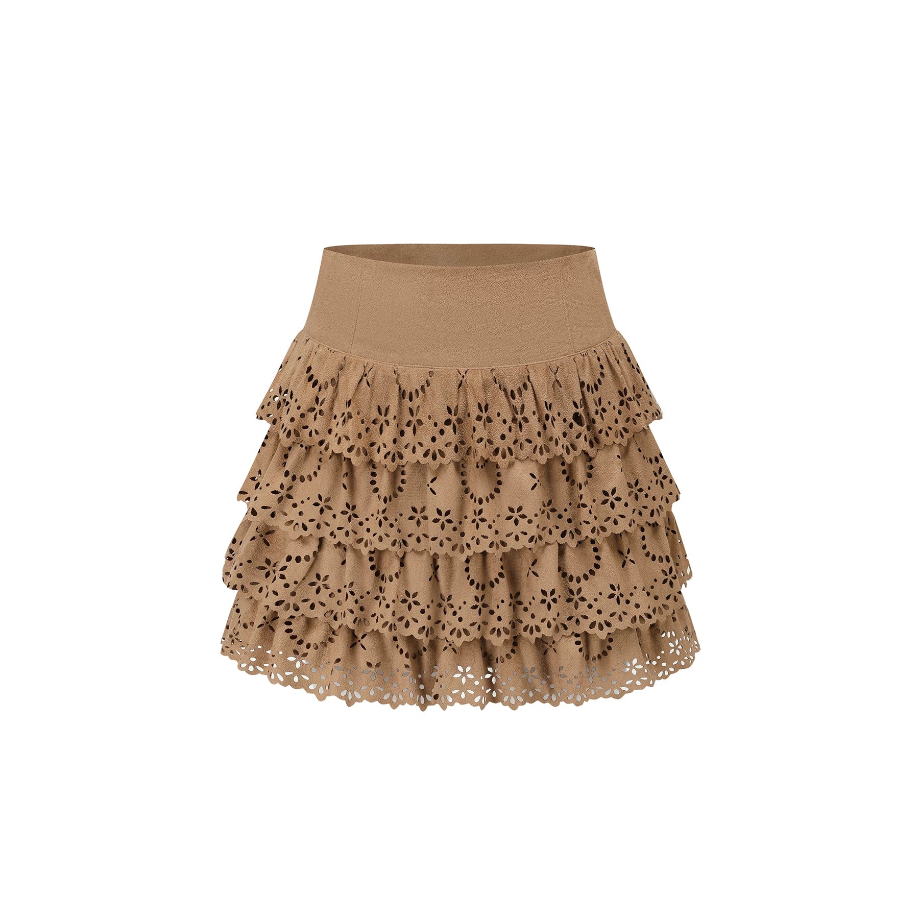 Vintage Layered Cutout Mini Skirt