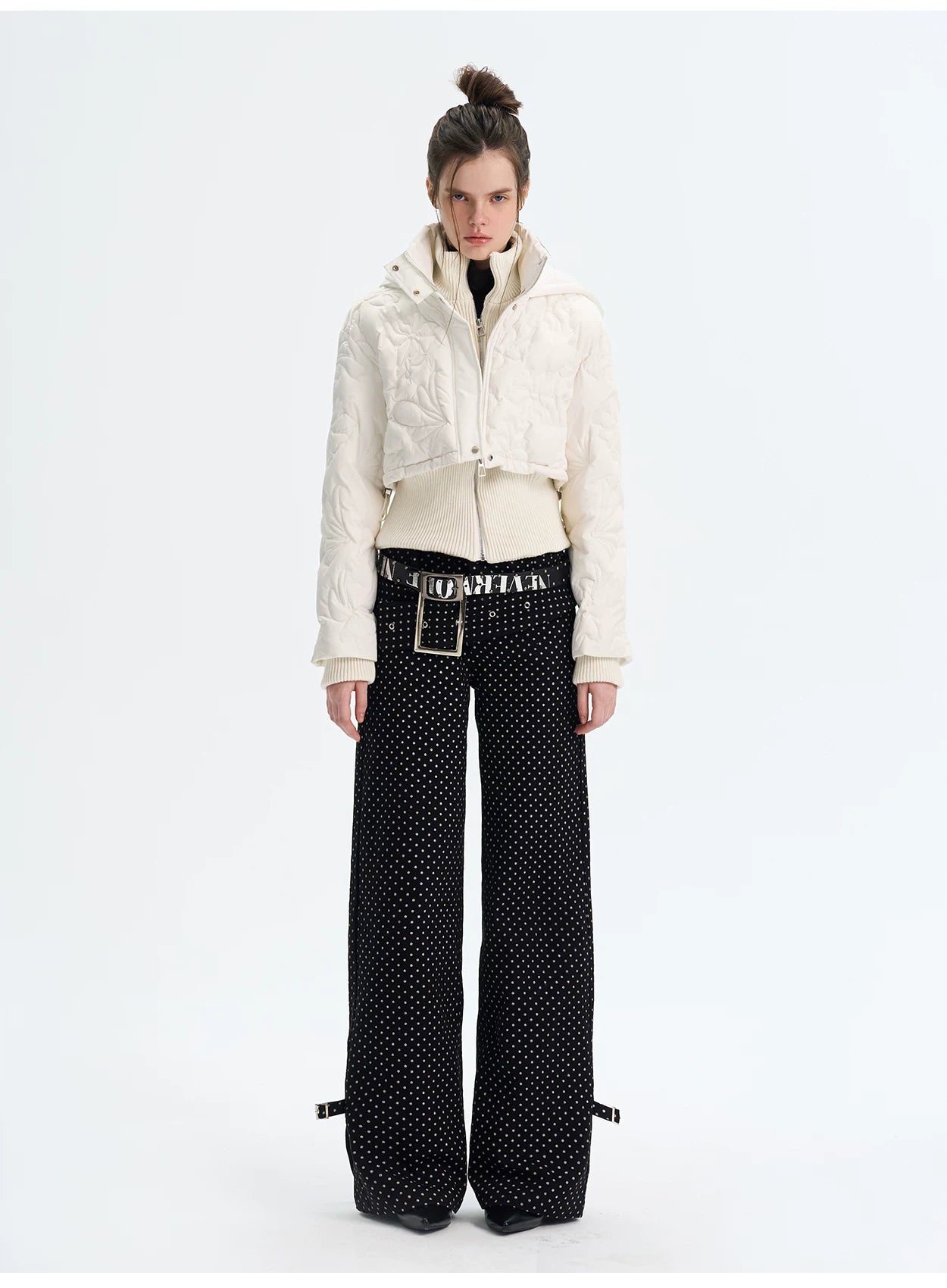 Quilted Embossed Short Down Jacket