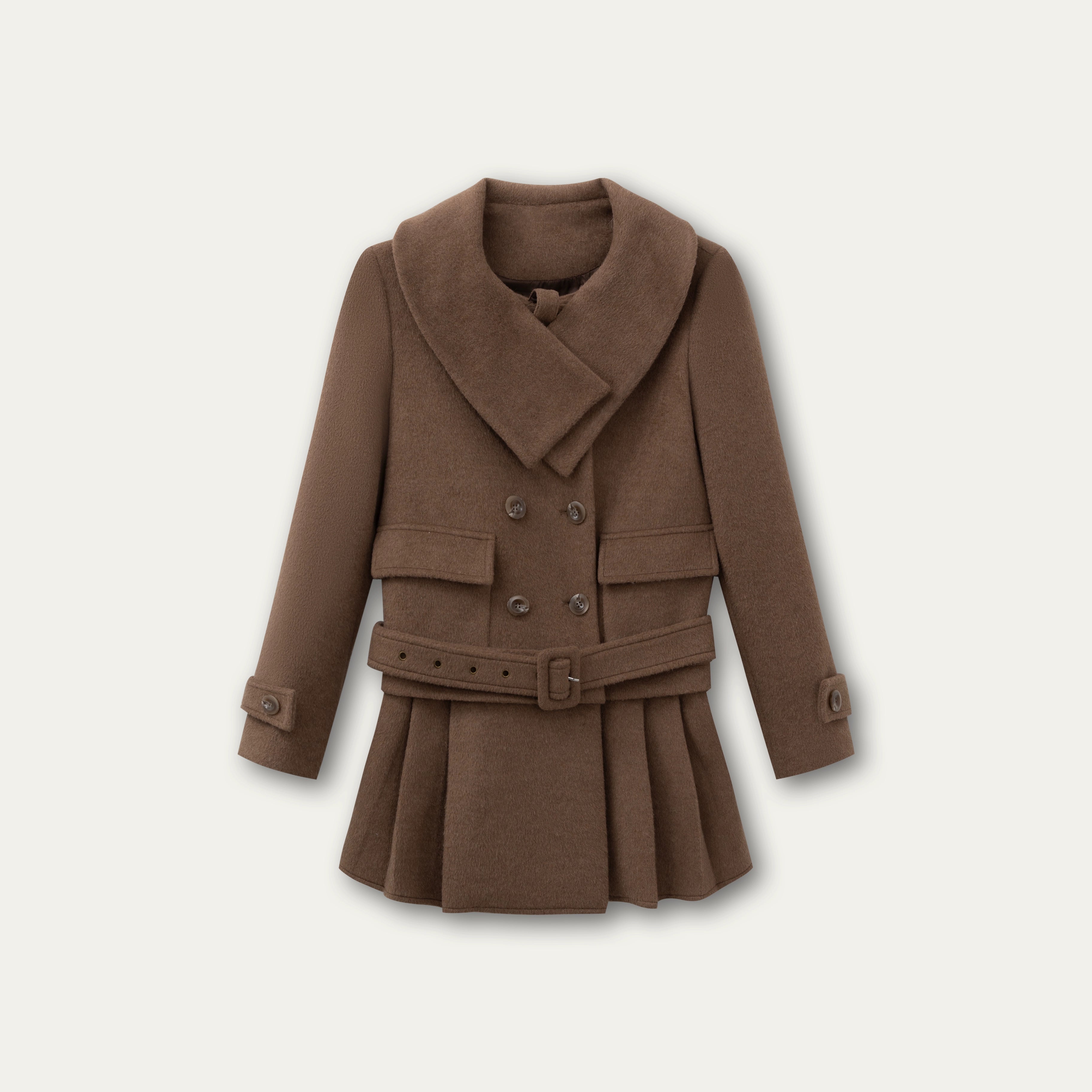 Vintage Double-Breasted Chestnut-Warm Jacket