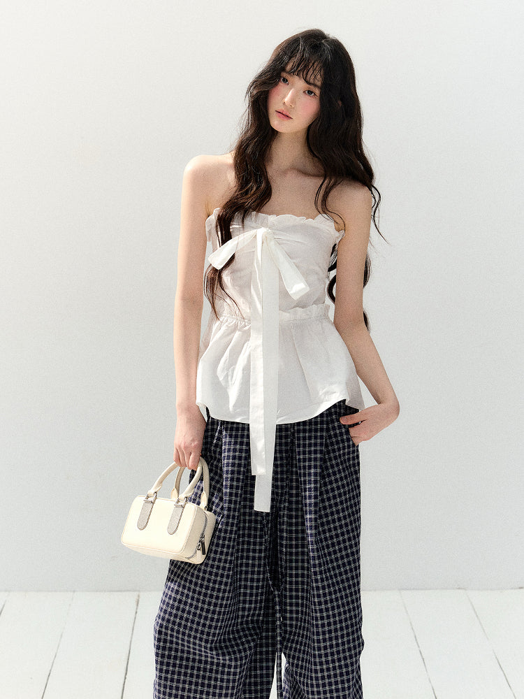 Waist Cinching Lace Cami Top - CHINASQUAD