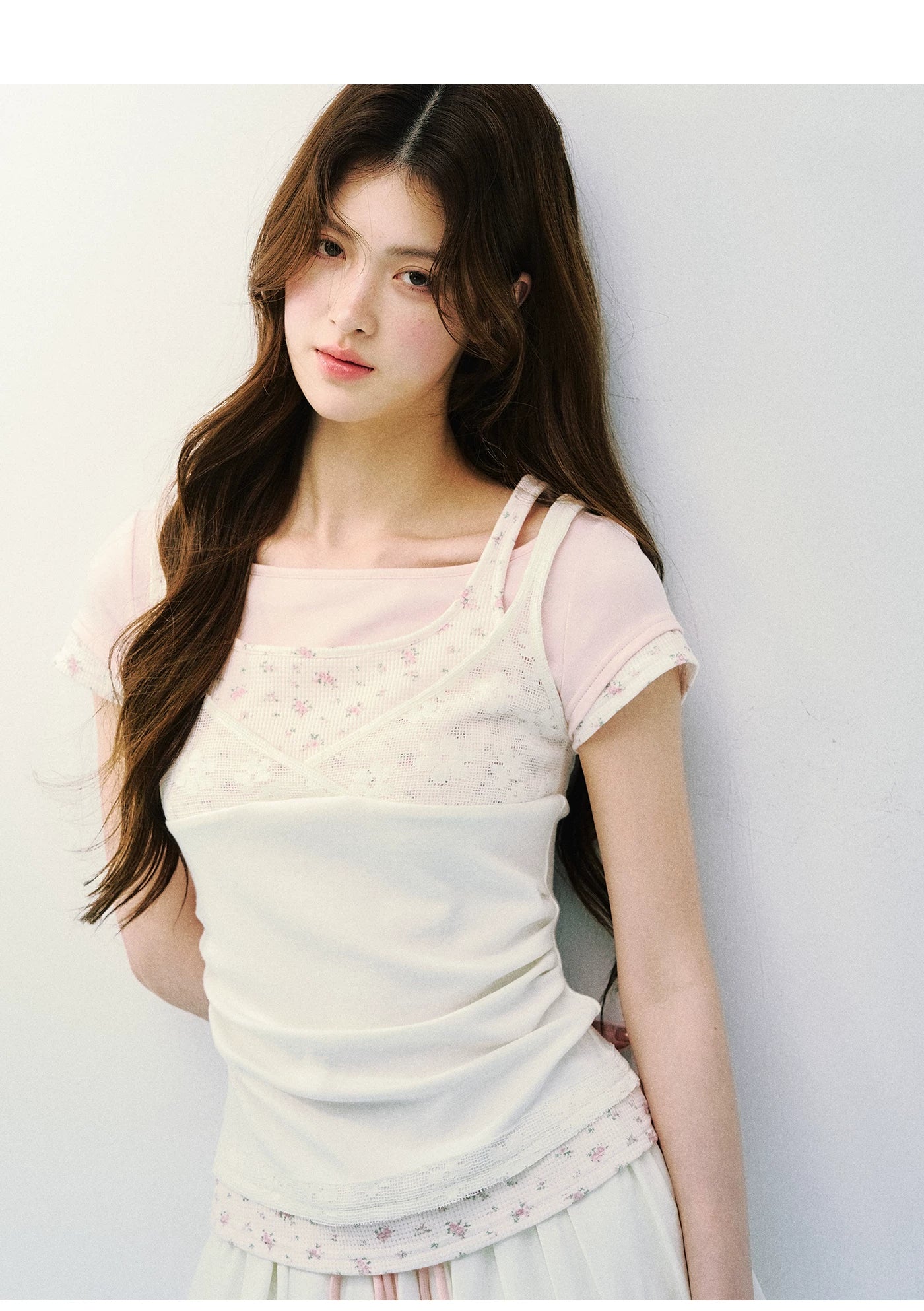 Layered Lace Knit Tee