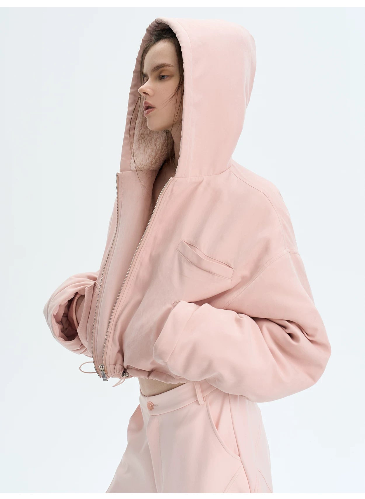 Retro Eco Faux-Fur Cropped Hooded Parka