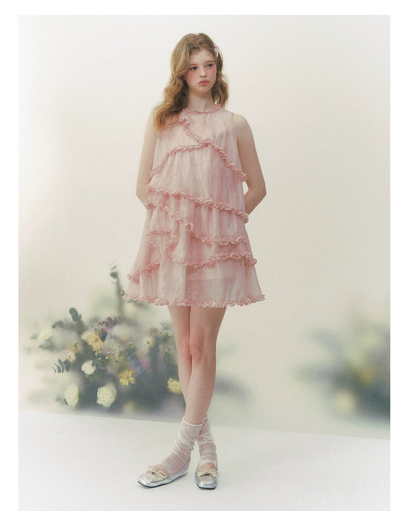Pink Mist Tiered Ruffle Dress