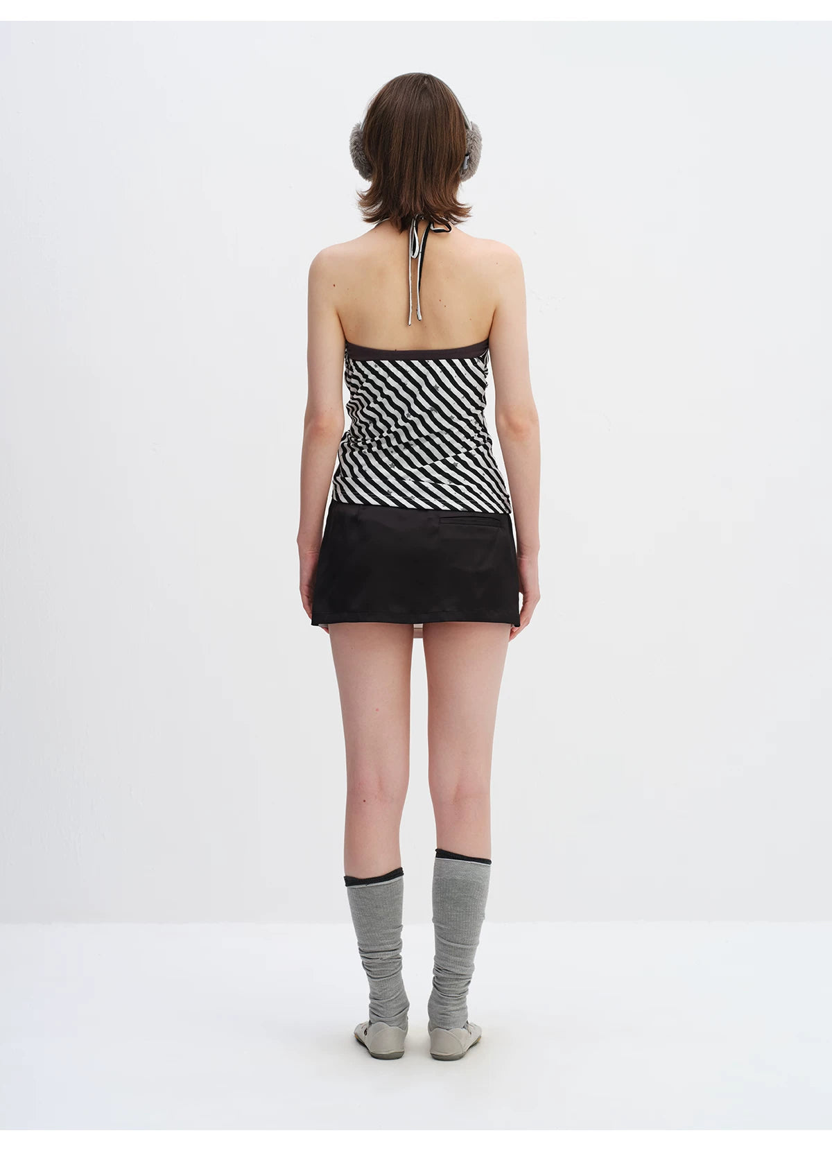 Star Stripe Draped Halter Camisole