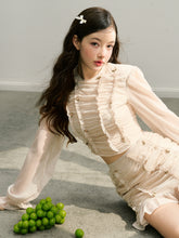 Apricot Handcrafted Floral Embellished Skirt - CHINASQUAD