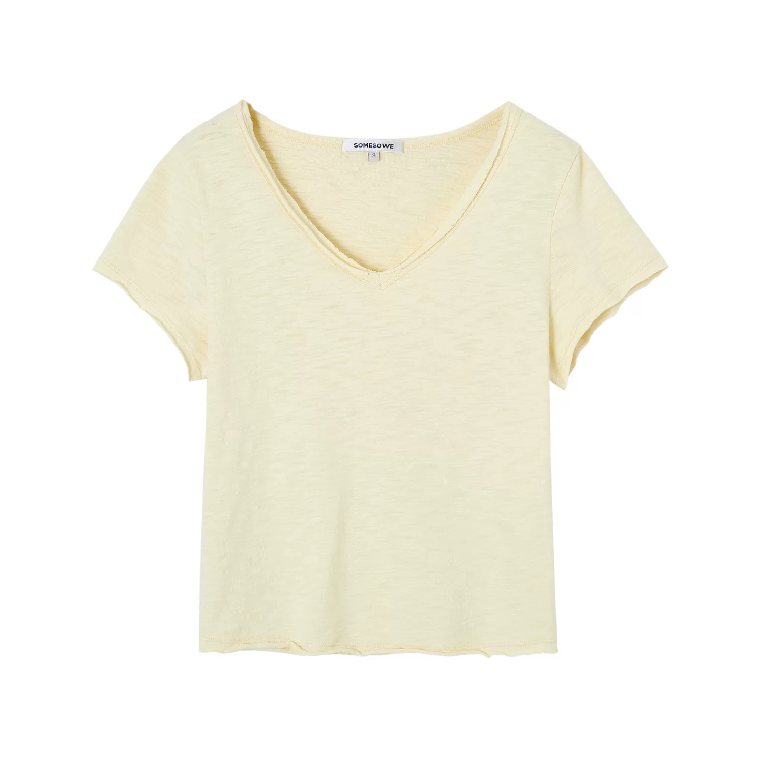 Slub Cotton Minimalist V-Neck Tee