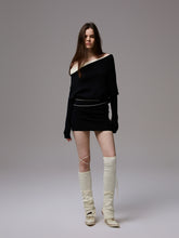 Asymmetric Contrast Knit Dress - CHINASQUAD