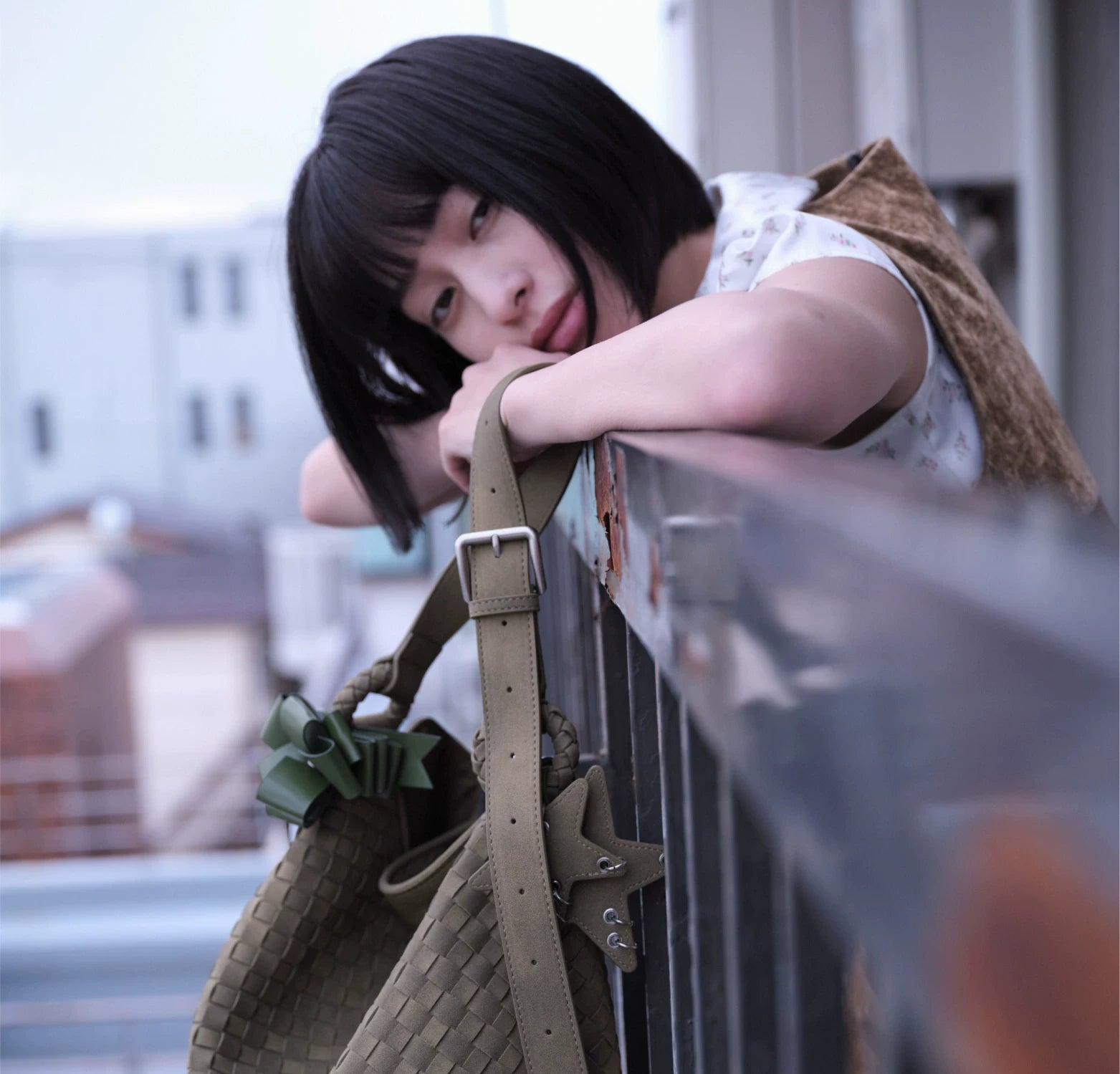Oversized Woven Suede Tote Shoulder Bag ECODAY