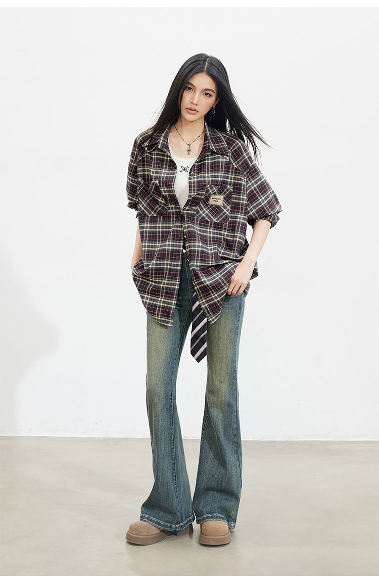 Vintage Plaid Oversized Shirt