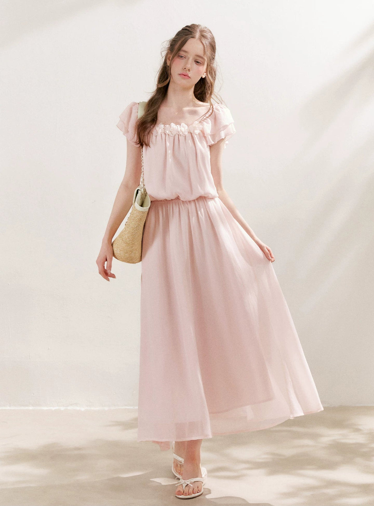 Flower Appliqué Dress