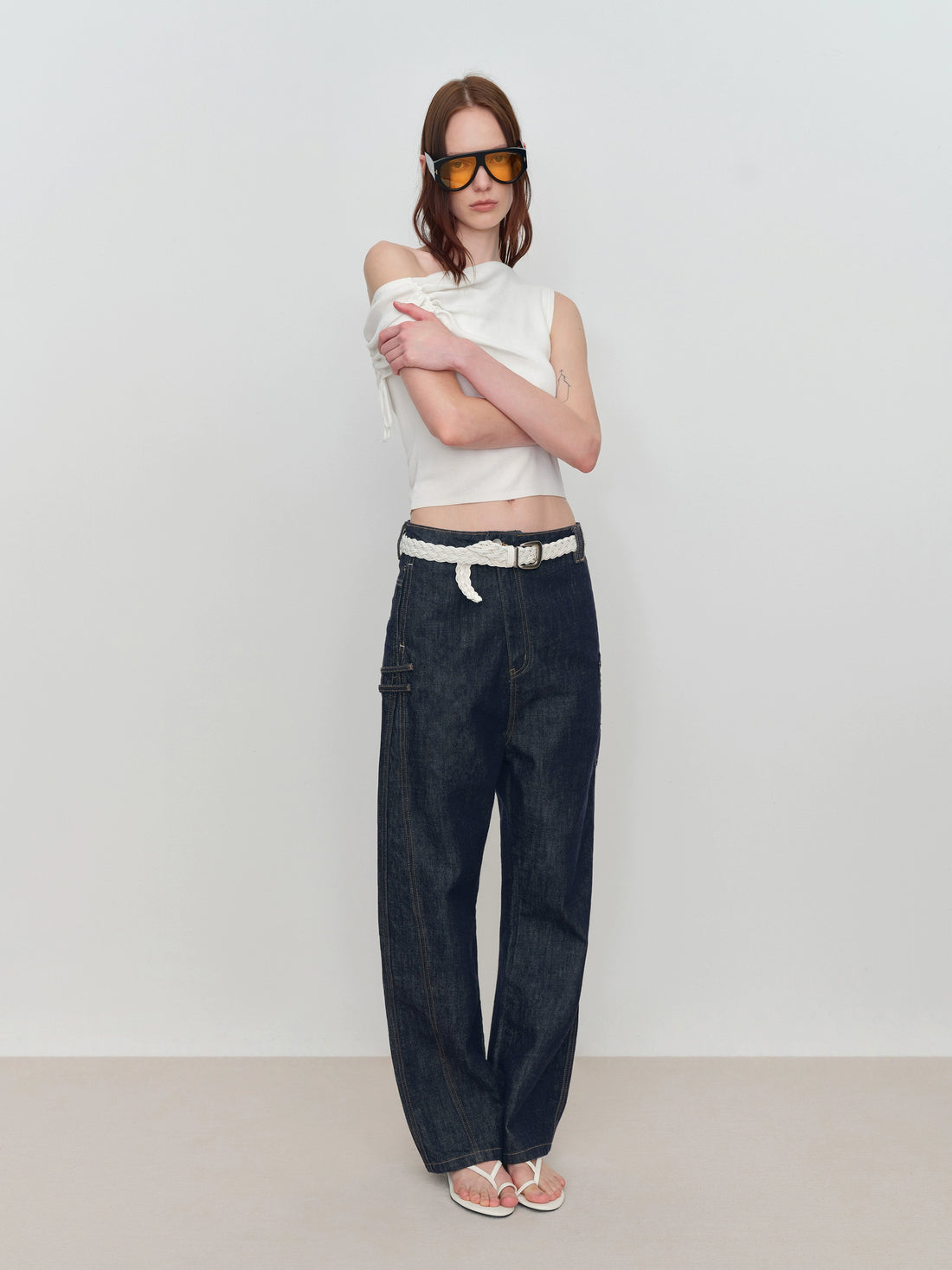 Micro Raw Denim Low-Rise Jeans - CHINASQUAD