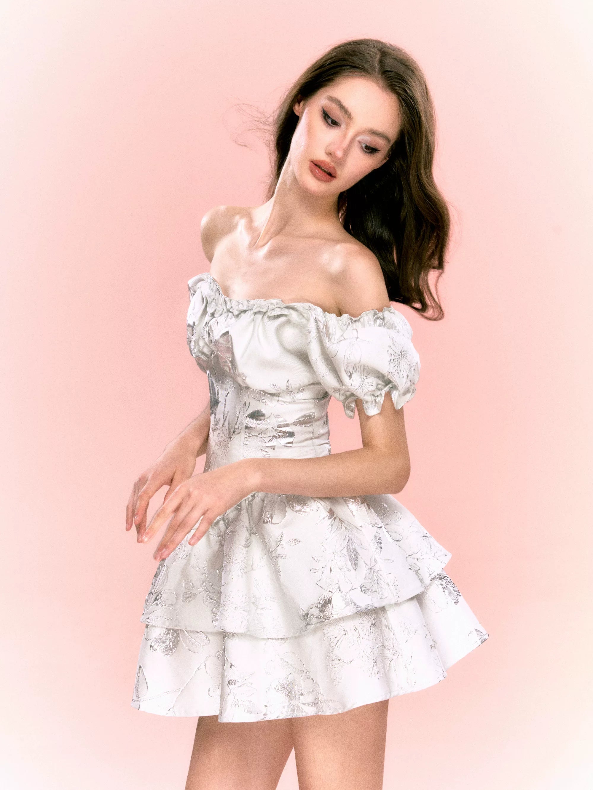 Off-Shoulder Bandeau Fit-and-Flare Dress