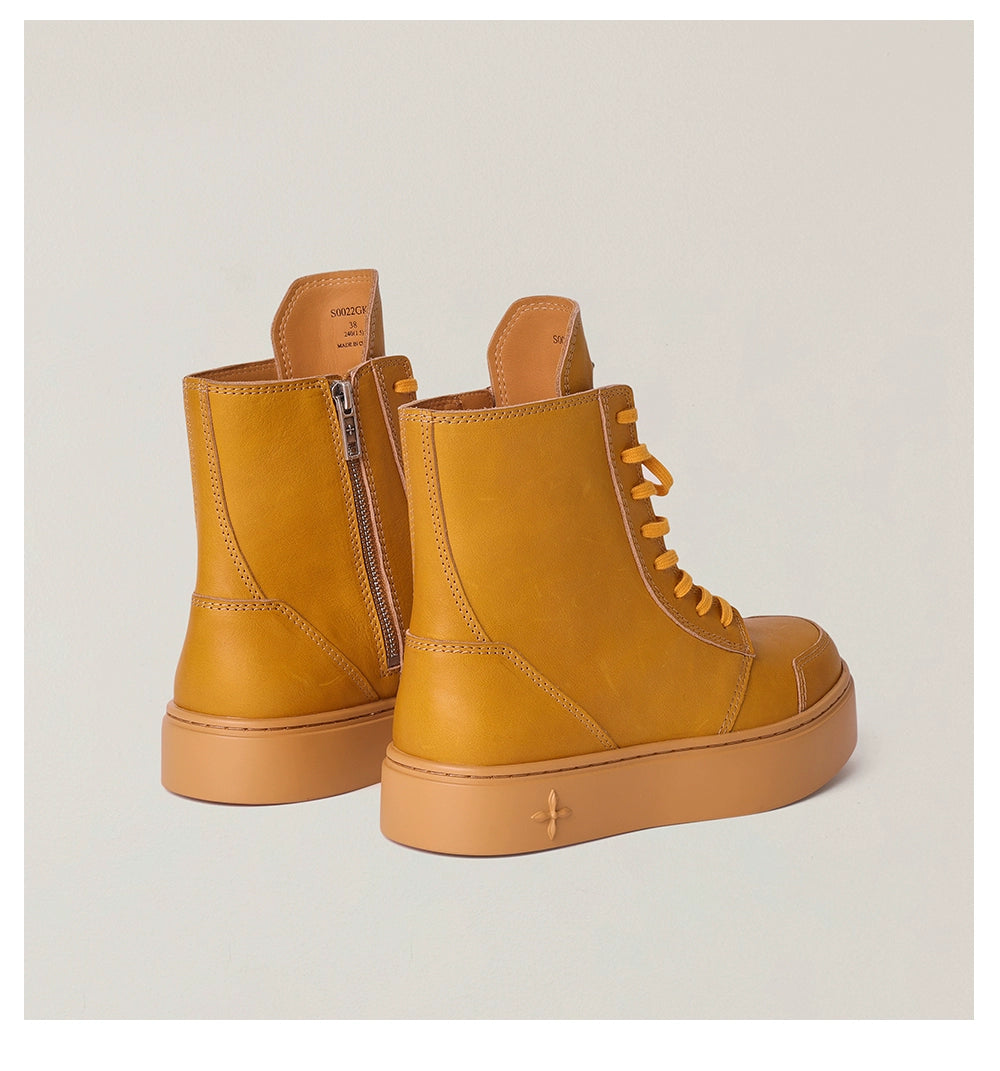 Compass Heritage Retro Leather High-Top Sneakers - CHINASQUAD