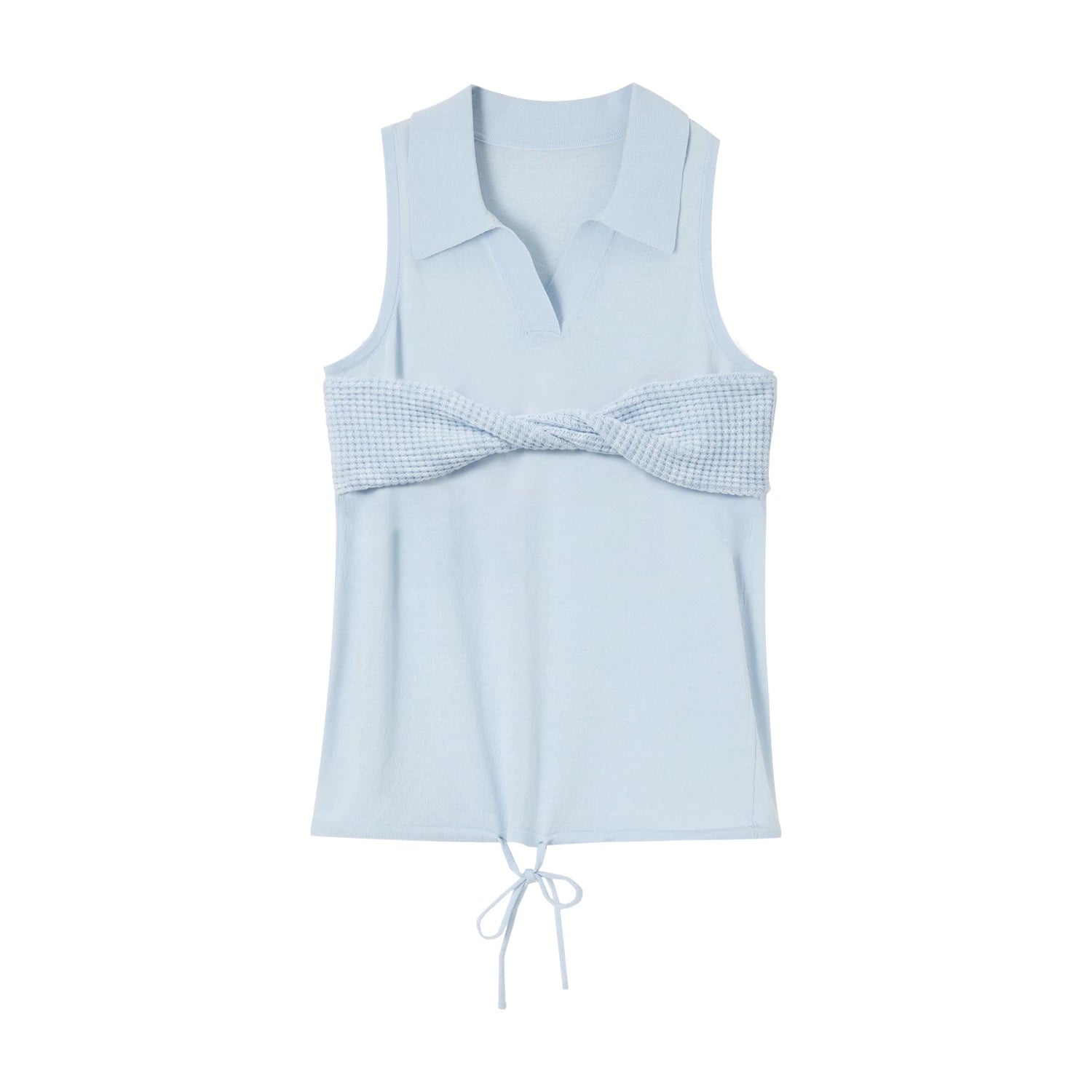 Twist-Knot Polo Neck Sleeveless Top