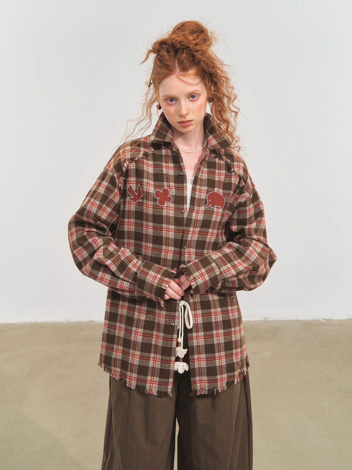 Fun Tassel Plaid Shirt