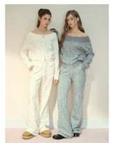 Floral Bunny Off-Shoulder Zip-up Sweatshirt - CHINASQUAD