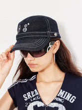 Polka Dot Flower Letter Embroidered Poster Hat - CHINASQUAD