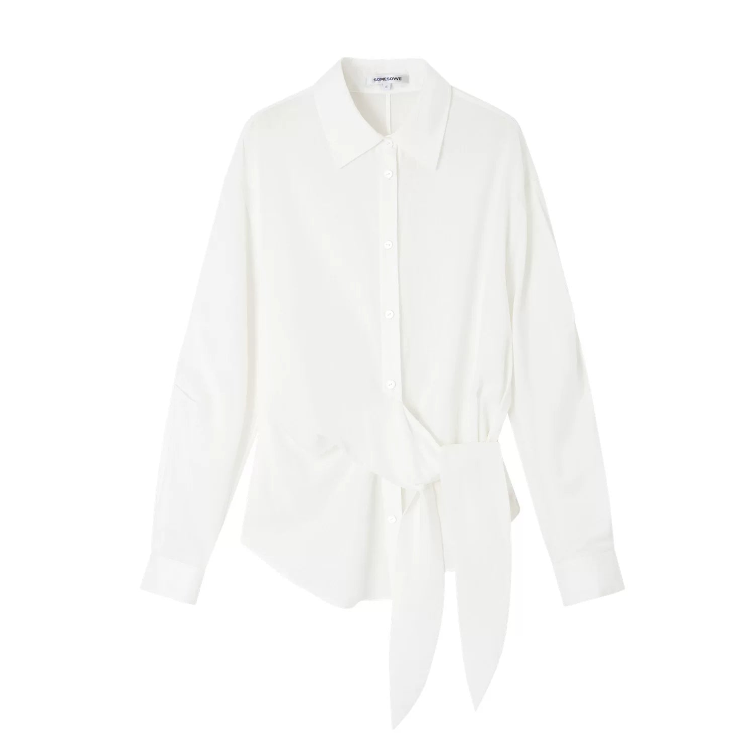 Airy Tie-Front Wrap Shirt