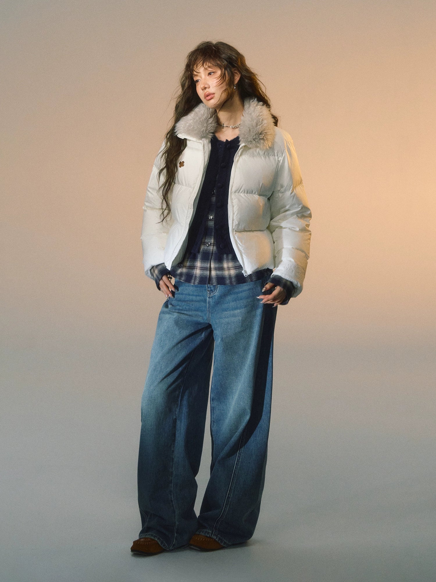 Faux Fur Collar Puffer Jacket