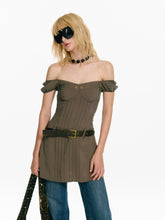 Draped Off-Shoulder Mini Dress - CHINASQUAD