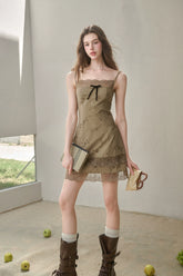 Cotton Embroidered Lace Slip Dress - CHINASQUAD