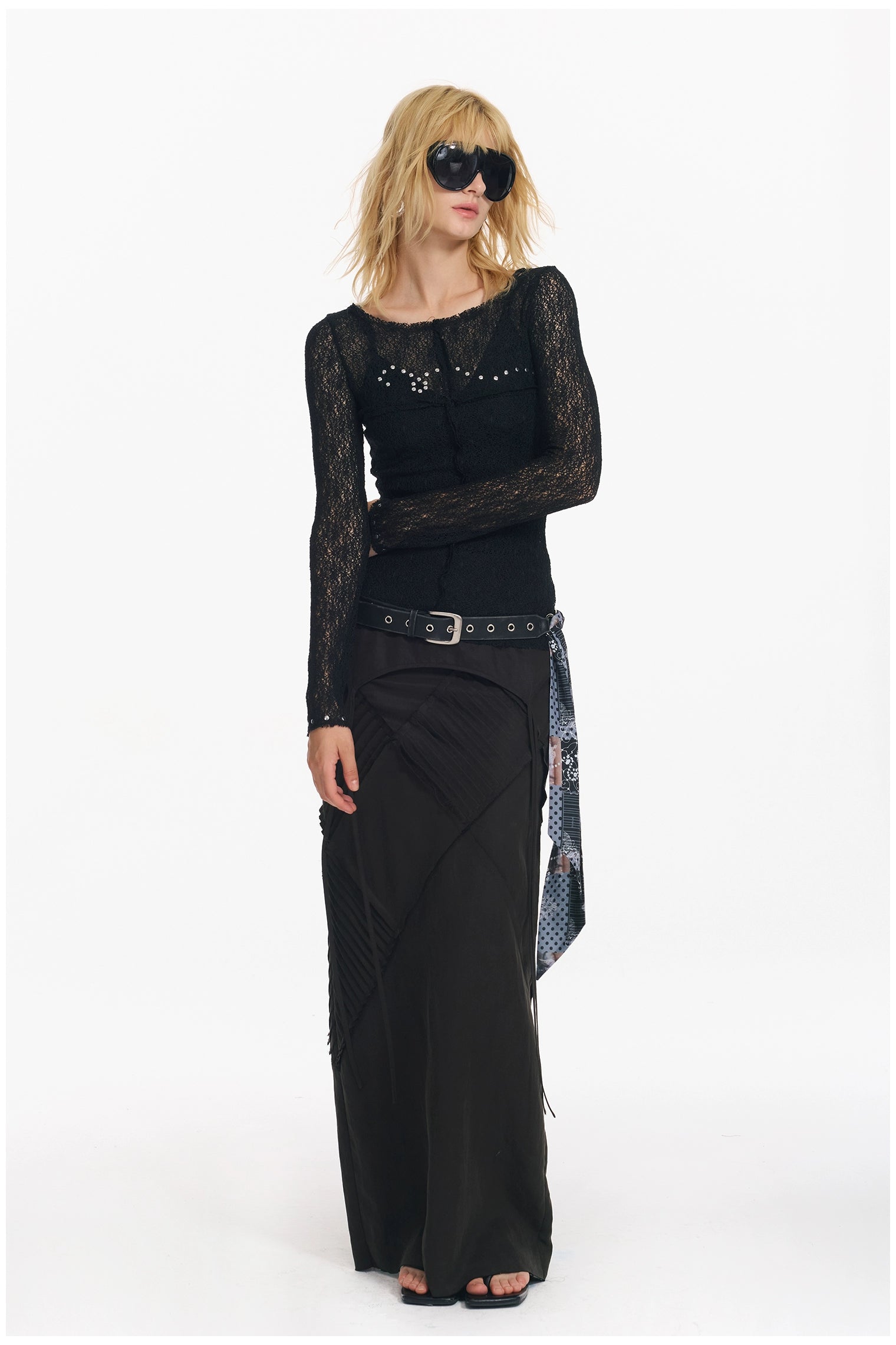 Retro Diamond Strap Low Waist Skirt