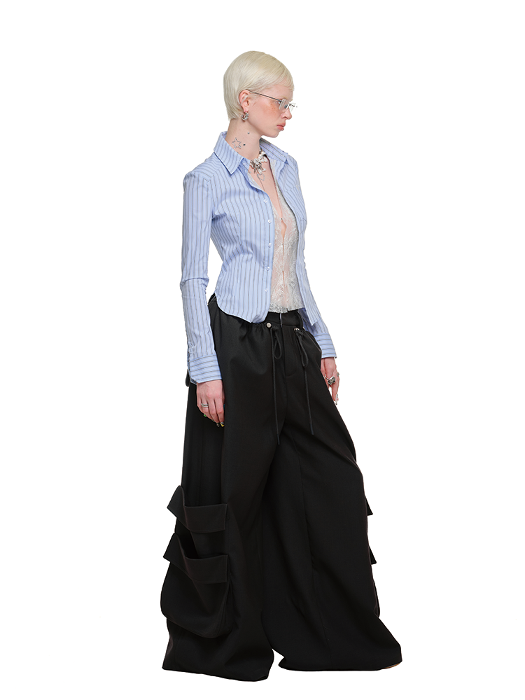 Faux Two-Piece Buttoned Slim Fit Shirt & Skirt Set - CHINASQUAD