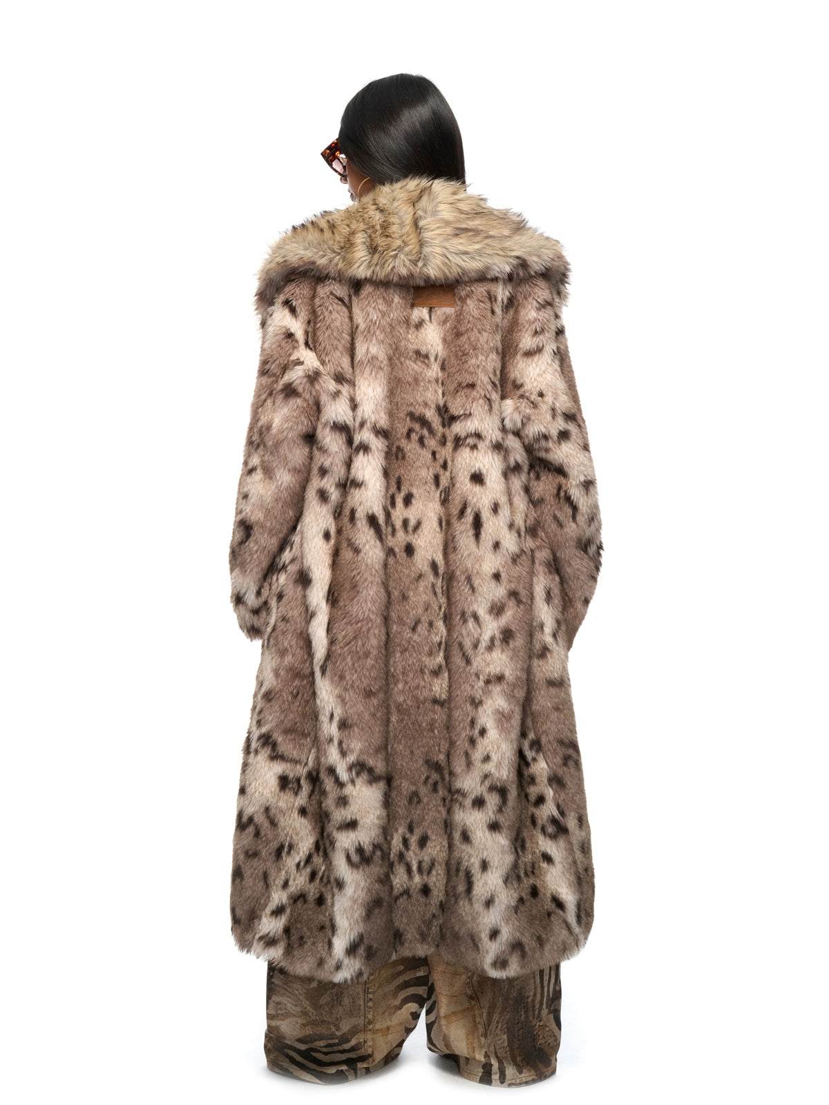 Leopard-Print Eco-Fur Coat