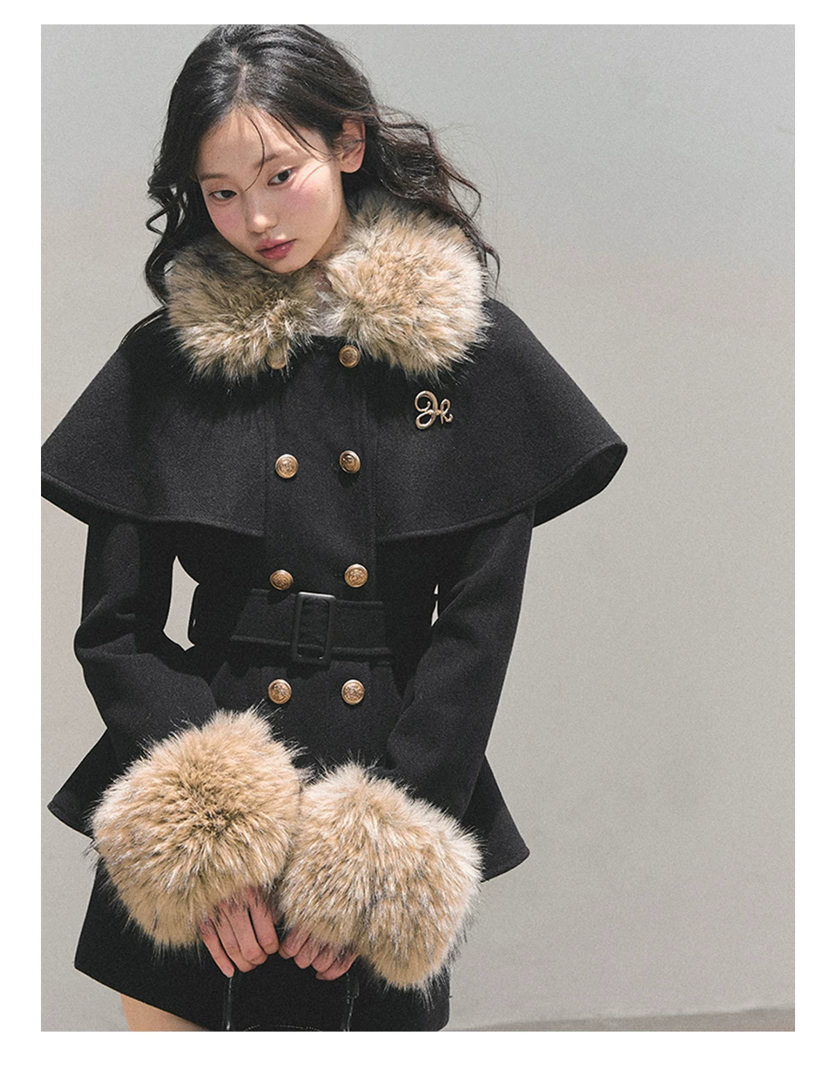 Two-Piece Winter Jacket & Mini Skirt Set