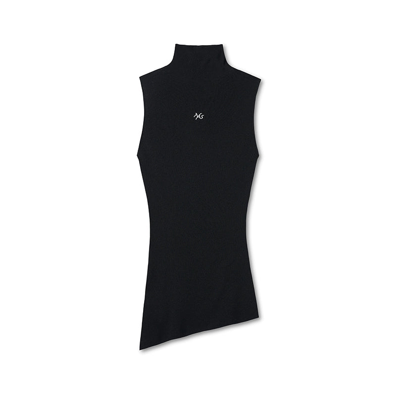 “Djembe Series” 100% Wool Asymmetric Hem Turtleneck T-shirt - CHINASQUAD
