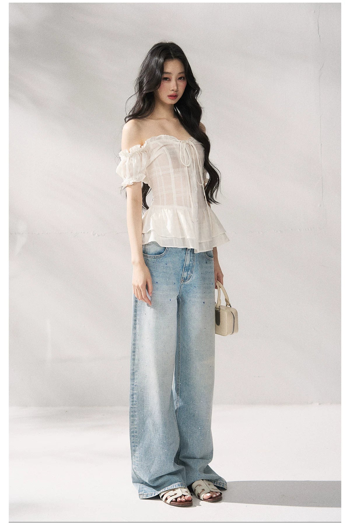 Cotton-Linen Fitted Short Sleeve Top