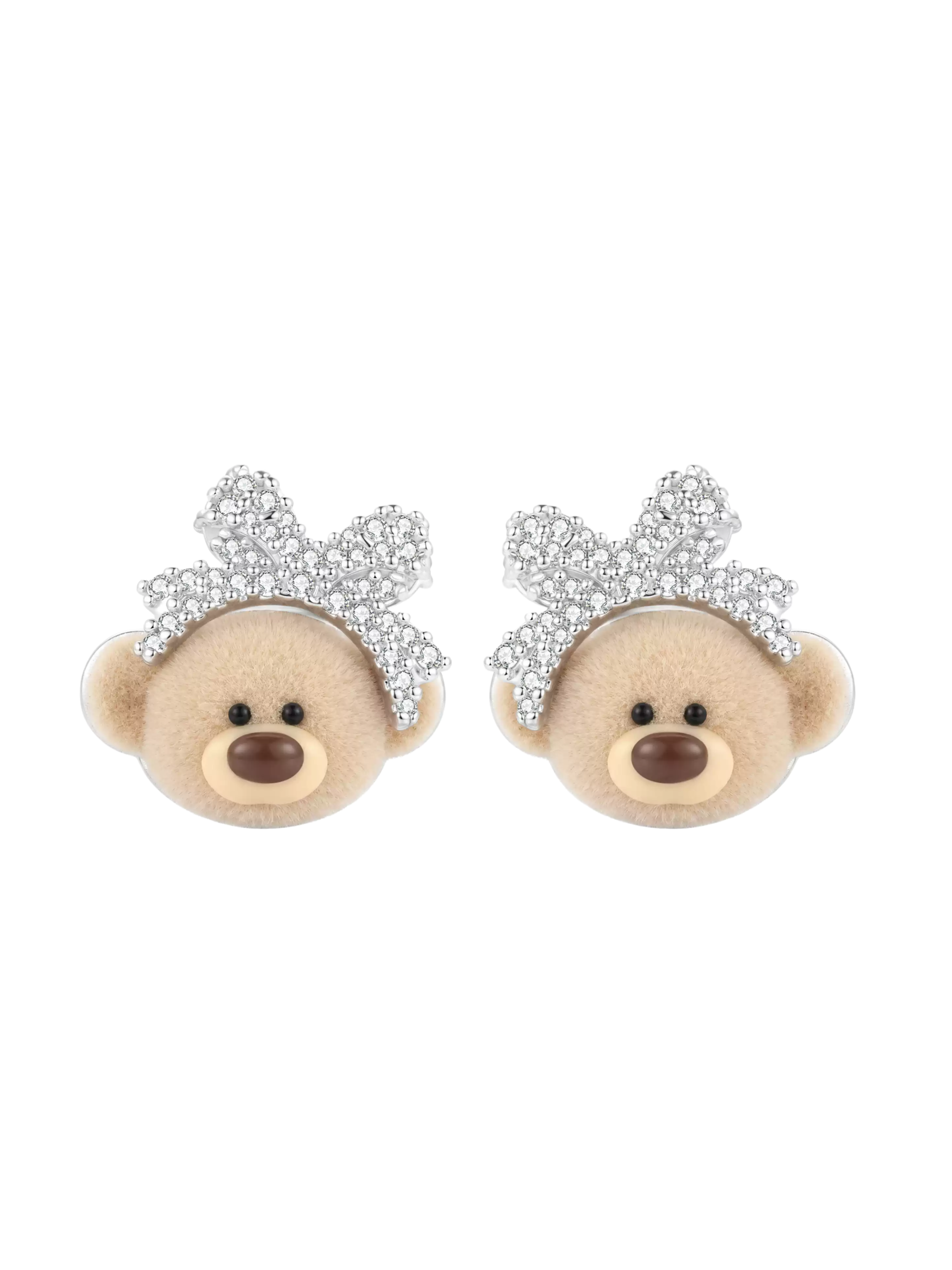 Bow Bear Silver Studs