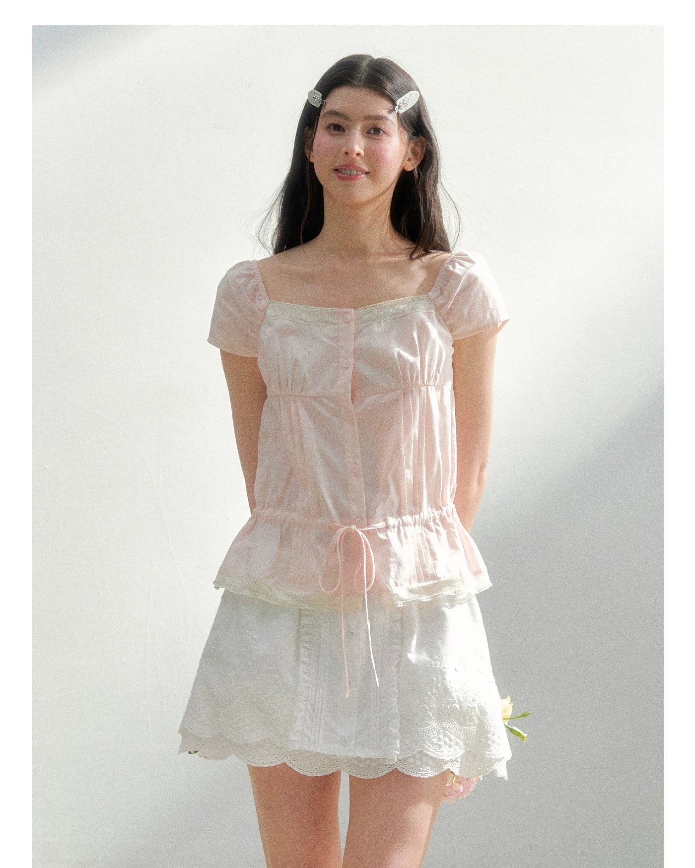Embroidered High-Waist A-Line Skirt