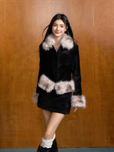 Pink Contrast Detachable Fur Chenille Jacket & Skirt Set - CHINASQUAD