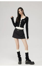 Fake Two Piece Knit Halter Blouse - CHINASQUAD