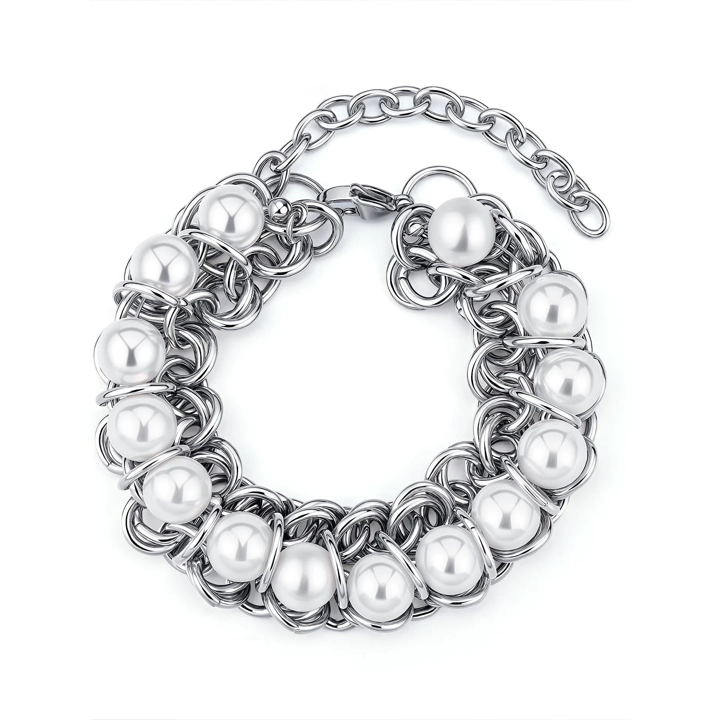 Wrapped Beaded Pearl Bracelet