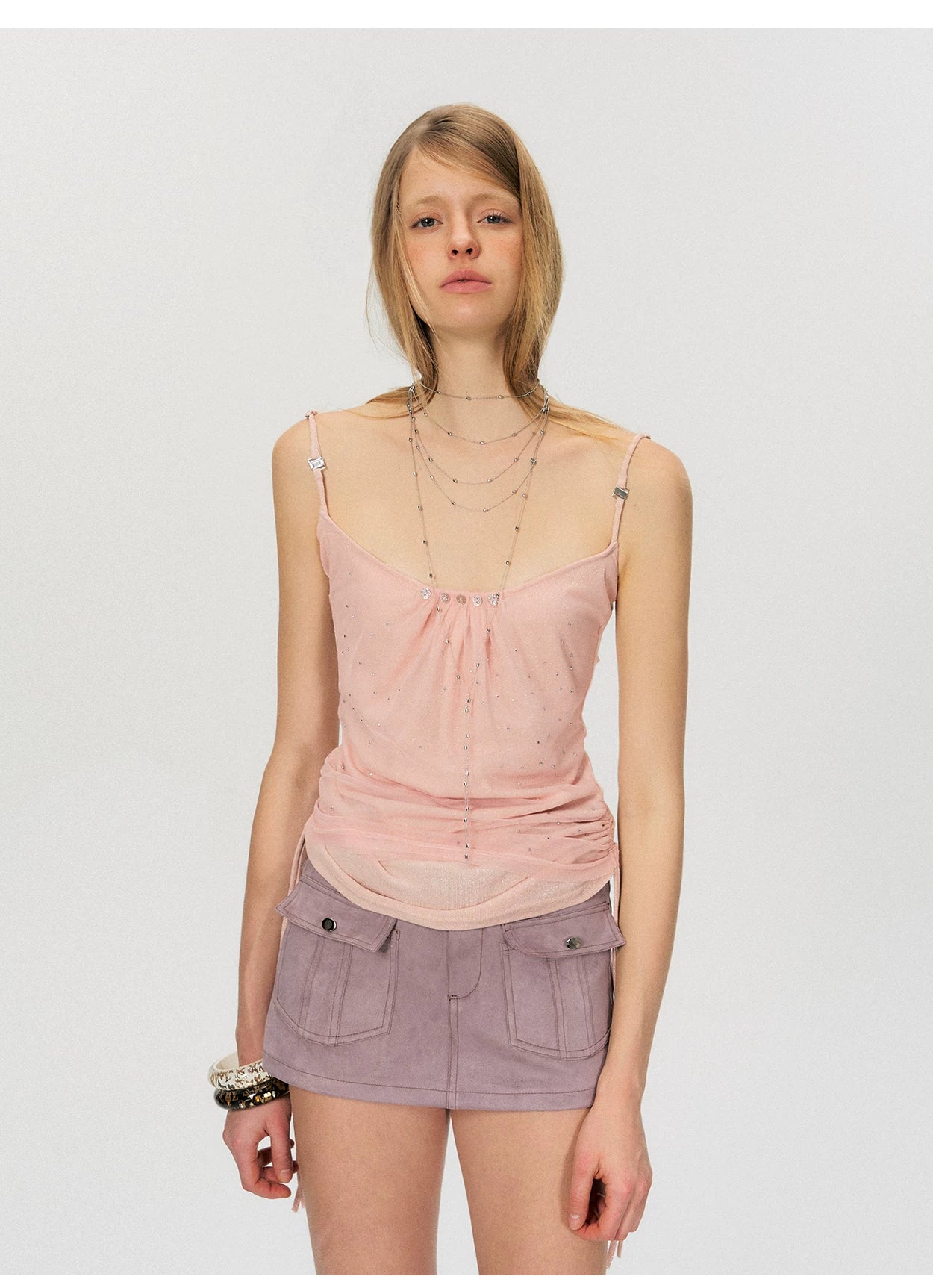 Vintage Suede Utility Mini Skirt