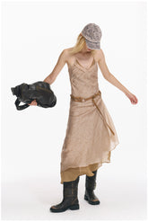 Vintage Layered Halter Dress - CHINASQUAD