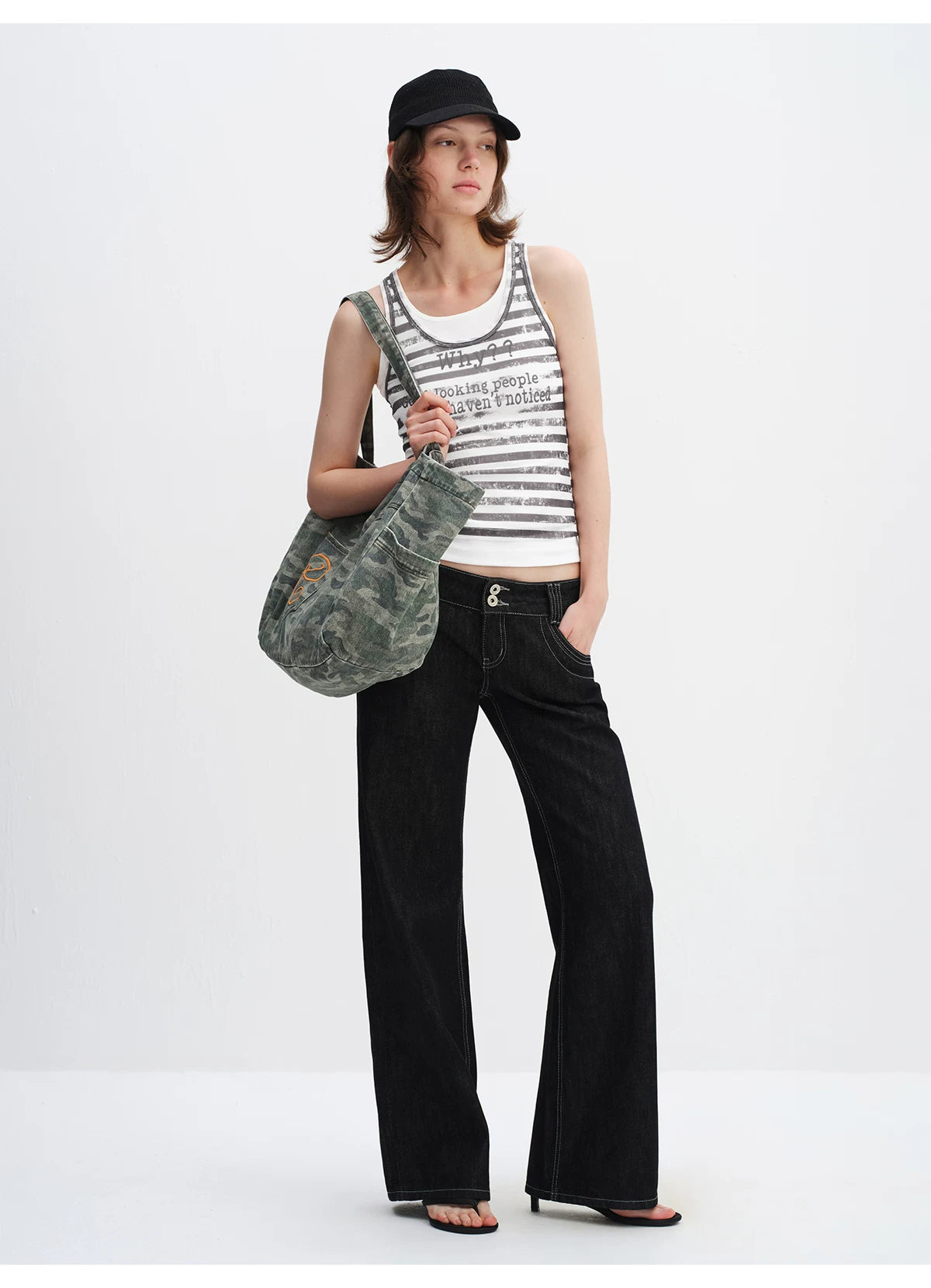 Layered Stripe Logo Tank Top