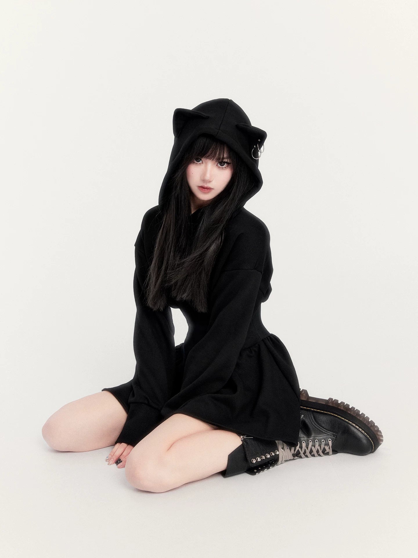 Waist-Cinching Sweatshirt Dress