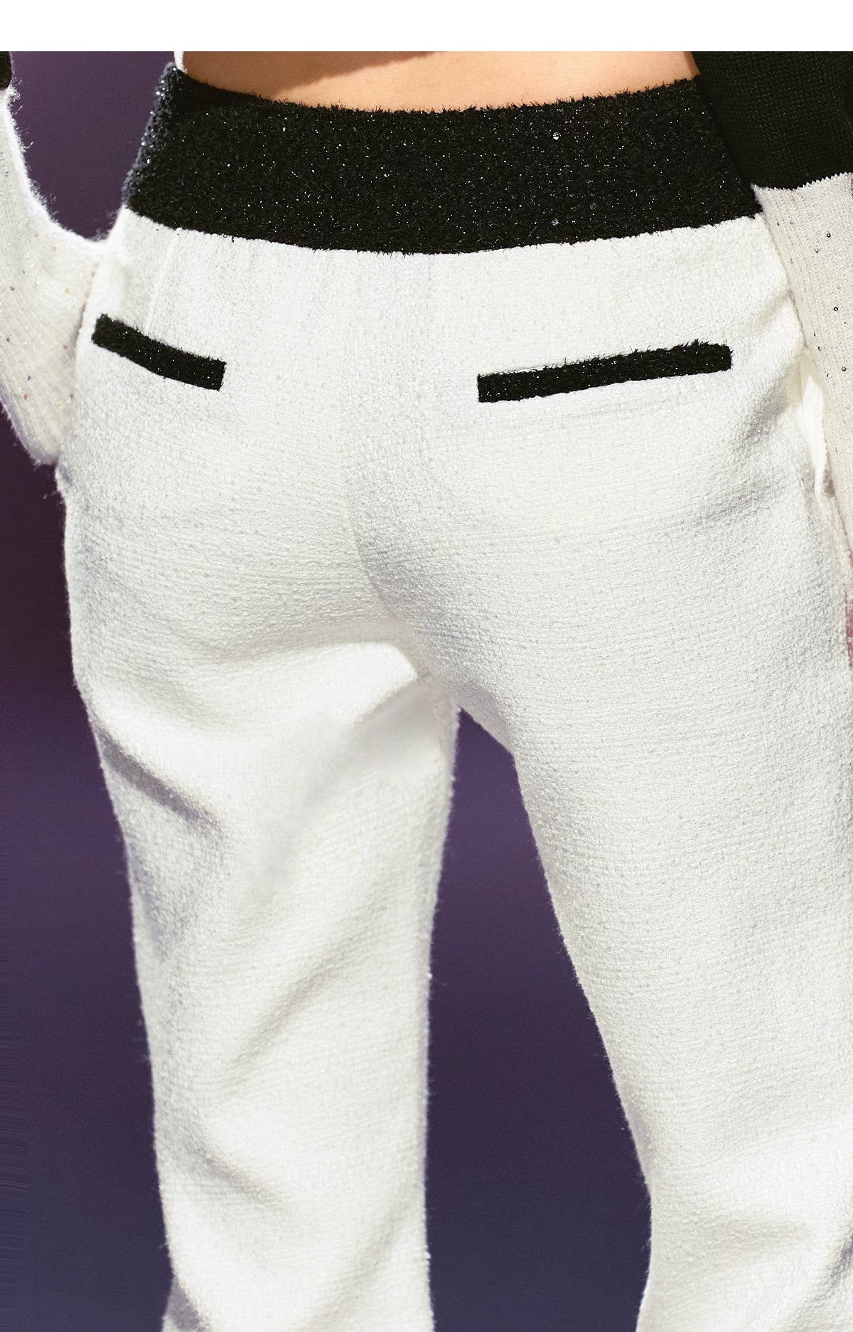 Wide-Waist Subtle Flared Tailored Trousers