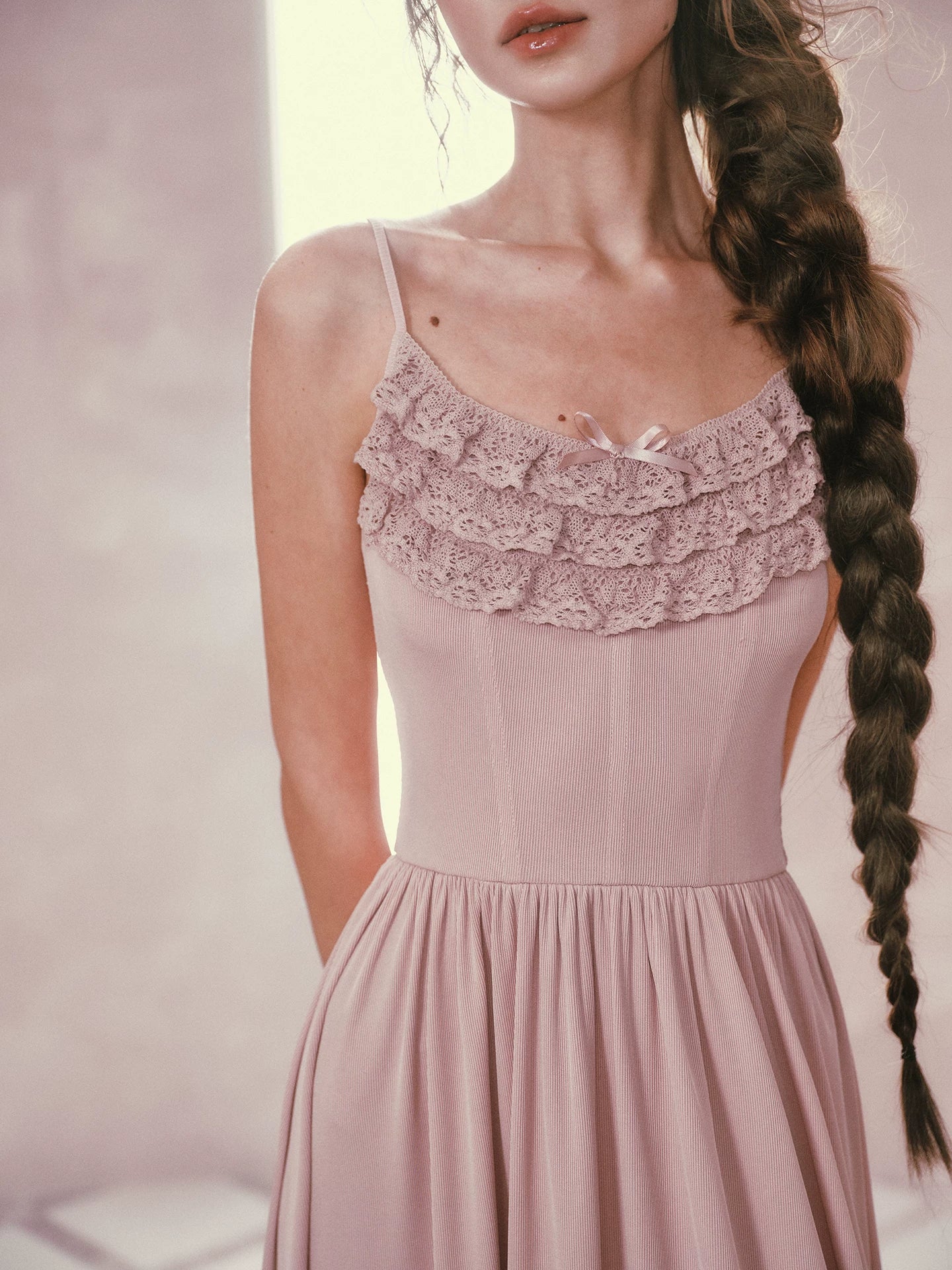 Pink Mist Ballet Knit Slip Dress