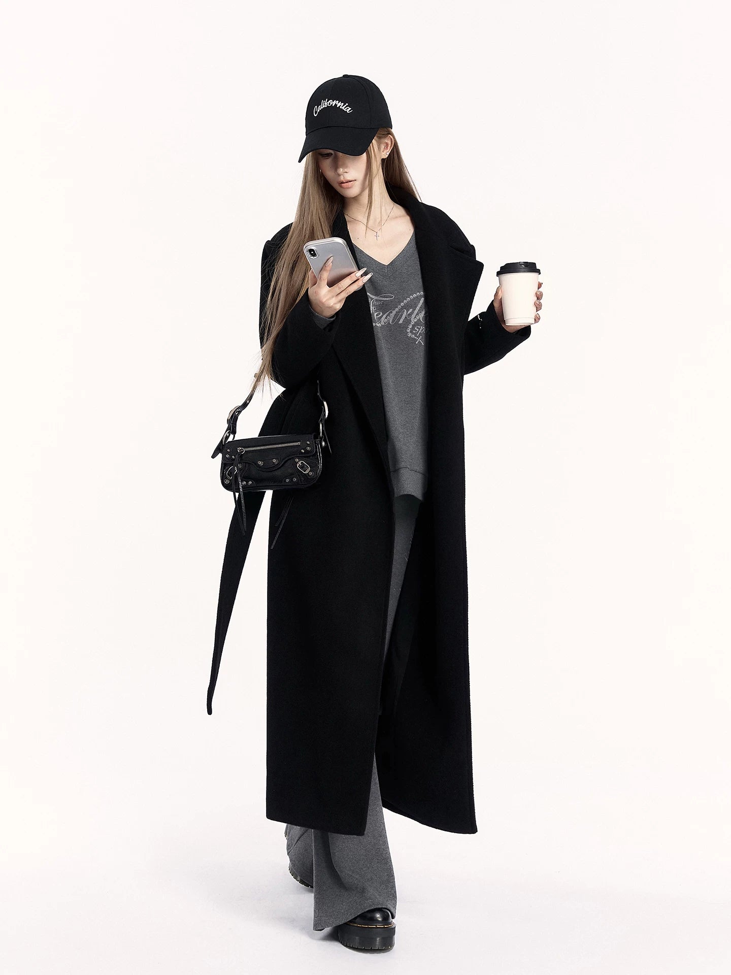 V-Neck Sweatshirt & Flared Pants Set