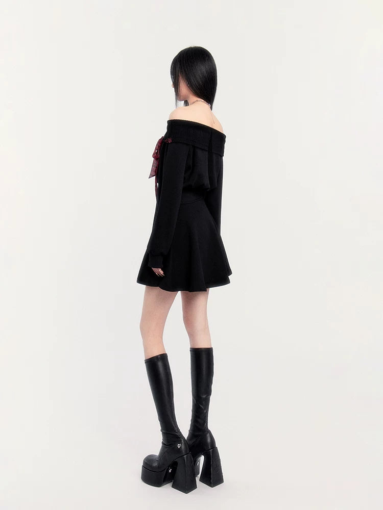 Fleece Waist-Cinching Sweatshirt Dress