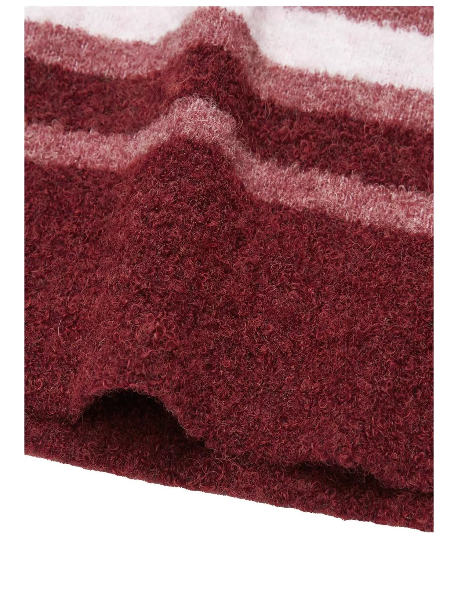 Contrast Stripe Embroidered Knit Sweater - CHINASQUAD